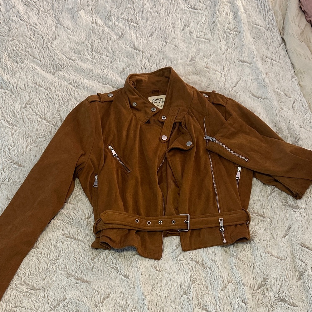 Ashley By 26 International Tan Leather Jacket